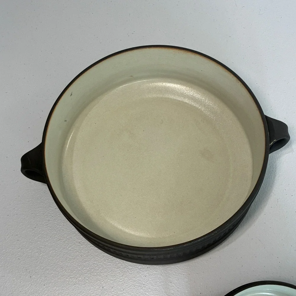 Dansk Flamestone Casserole Dish Bowl 2 Brown MCM Denmark Vintage No Lid